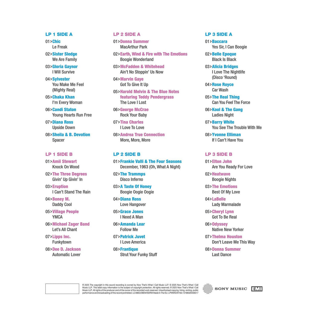 Now That's What I Call An Era - Disco: 1973-1980 (Blue, Violet & Pink Vinyl) 3 LPs