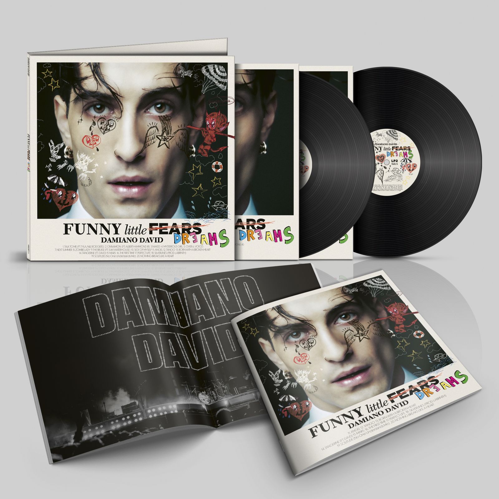 Damiano David FUNNY little FEARS (DREAMS) 2 LPs - Black Vinyl Records Spain