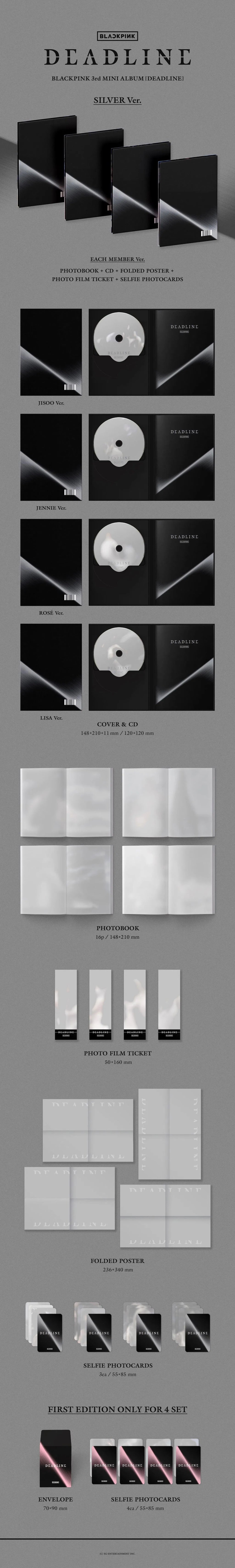Blackpink - Deadline - 3rd Mini Album Jennie Int. Silver edition