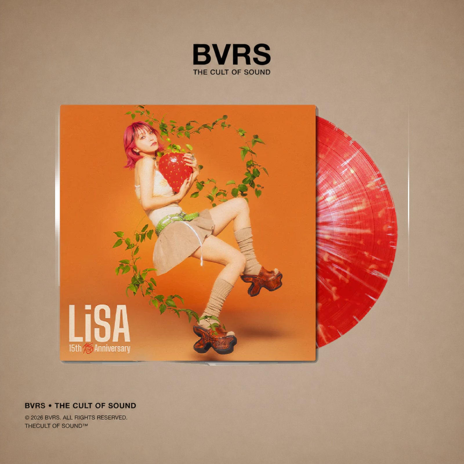 LiSA - 15th Anniversary: Anime Songs (Ichigo Splatter Vinyl) LP