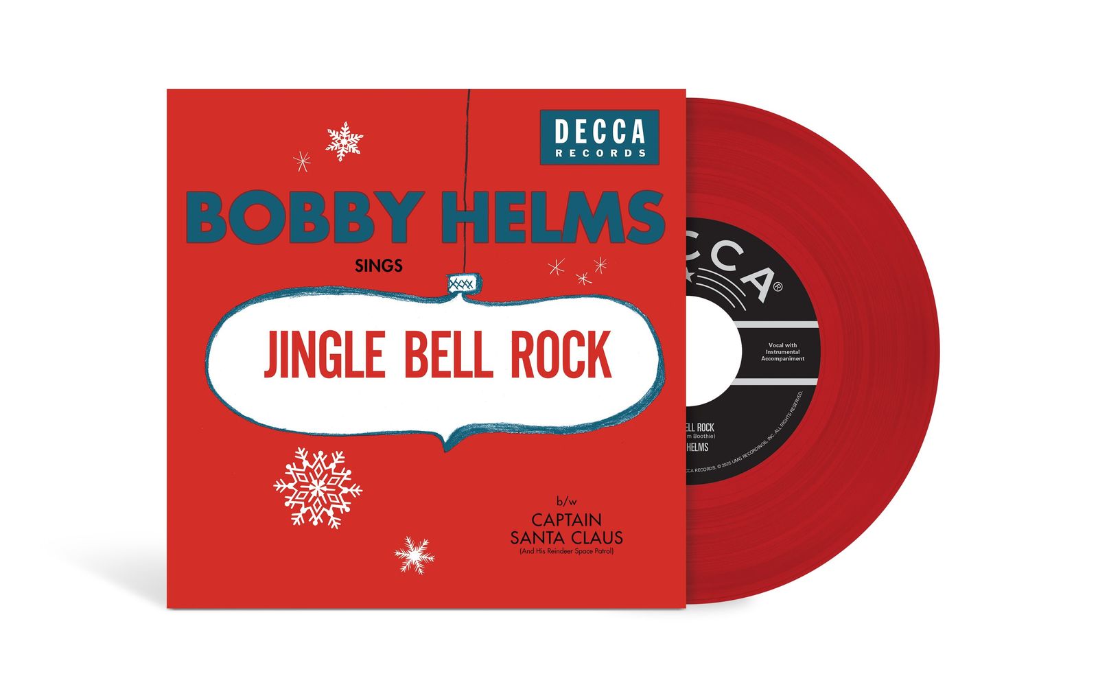 Bobby Helms Jingle Bell Rock / Captain Santa Claus (And His Reindeer Space Patrol) (Limited Edition) (Apple Red Vinyl) Single 7"