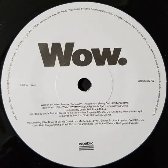 Post Malone - Wow 7"