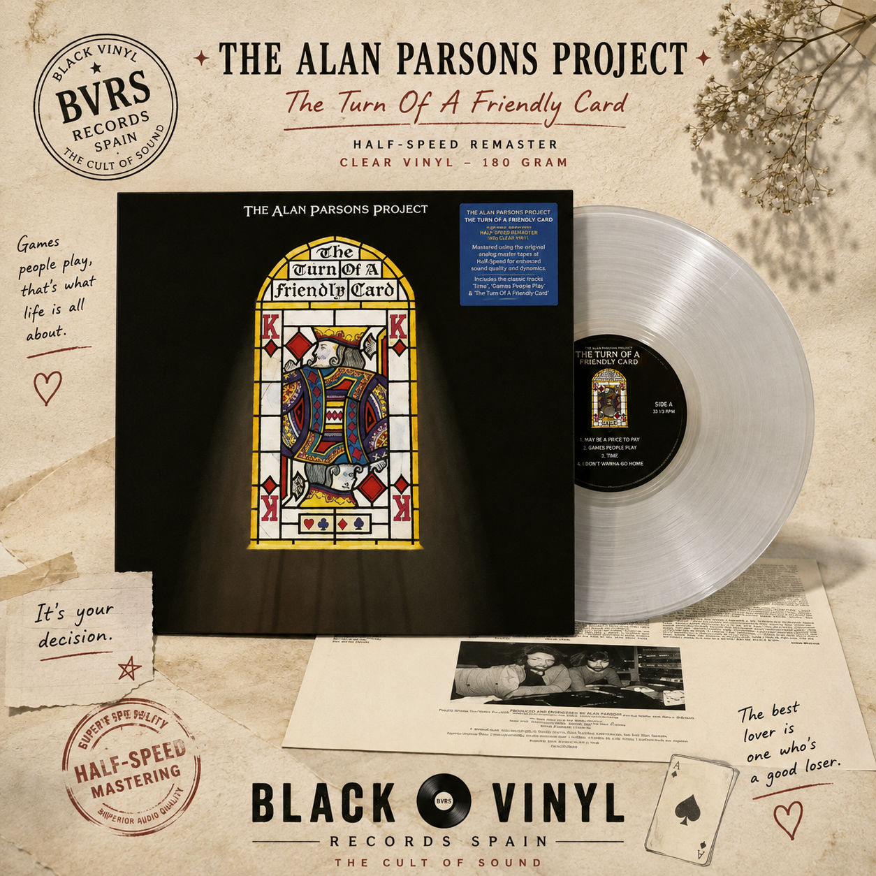 The Alan Parsons Project - The Turn Of A Friendly Card (LTD Edition Clear Vinyl, Half-Speed Remaster) (Inc Numbered Print)