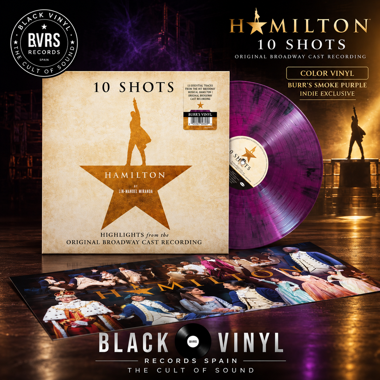 Hamilton - 10 Shots (Highlights from the Original Broadway Cast Recording) - Color Vinyl Burr's Smoke Purple - LP USA