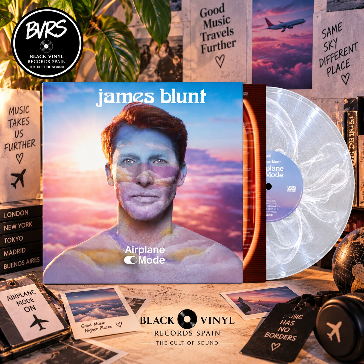 James Blunt – Airplane Mode (Limited Edition) [Clear & White Inkplosion Vinyl LP]