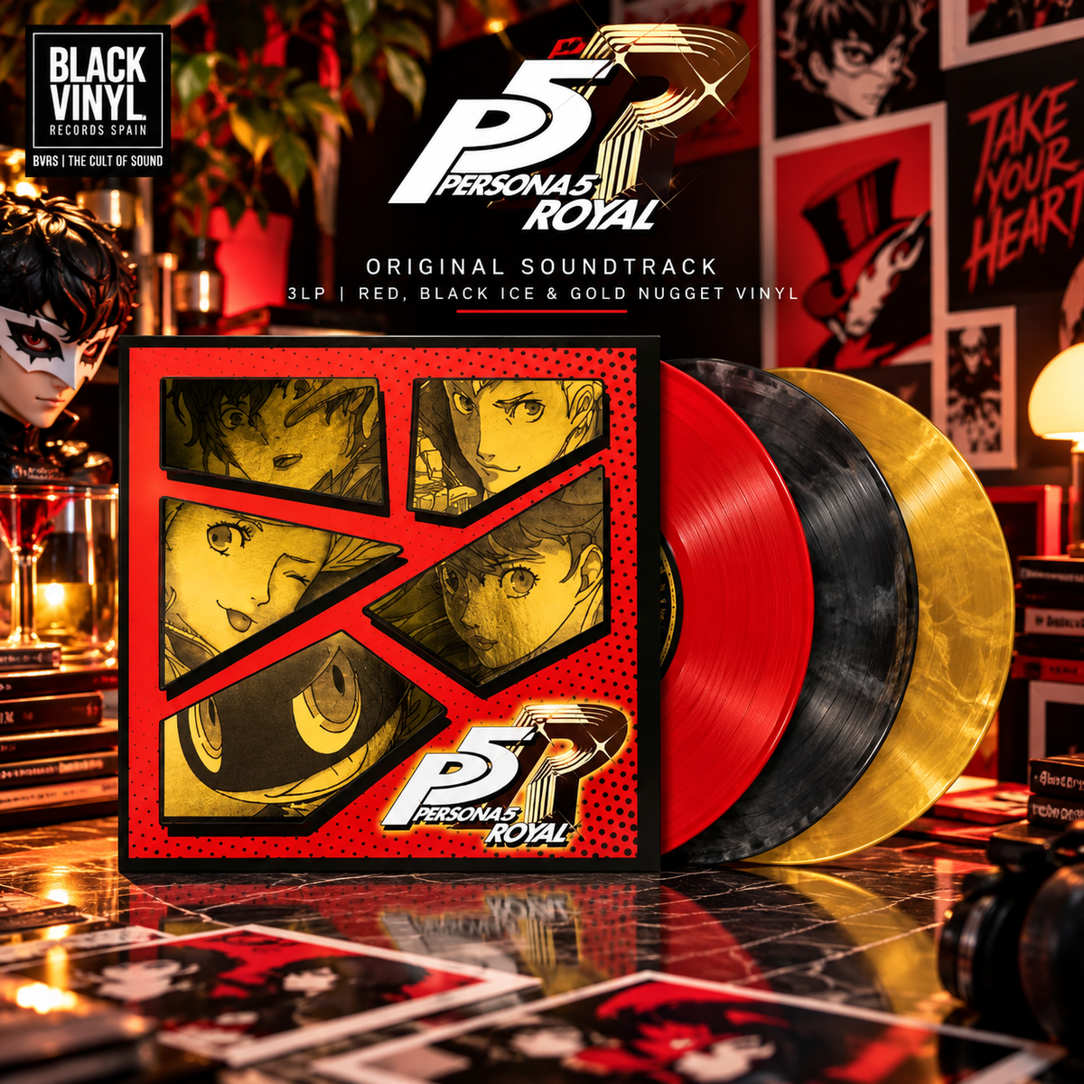 Atlus Sound Team - Persona 5 Royal - Red, Black Ice and Gold Nugget Vinyl 3LP