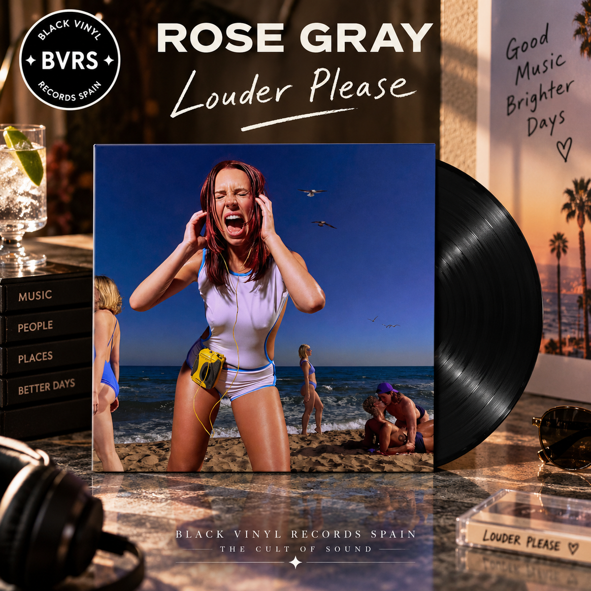 Rose Gray - Louder, Please! - Black Vinyl LP