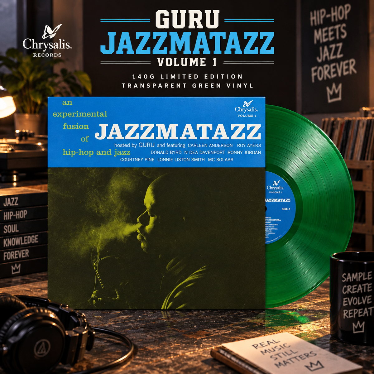 Guru - Jazzmatazz Volume 1 - 140g Limited Edition Transparent Green Vinyl LP