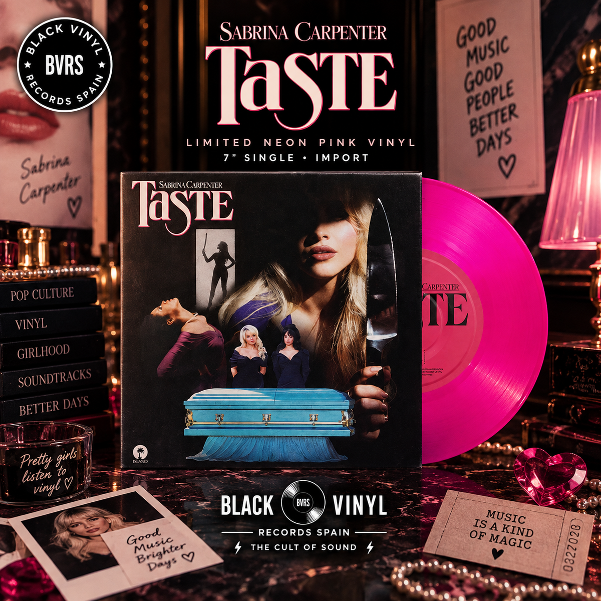 Sabrina Carpenter - Taste: Limited Neon Pink Vinyl 7" Single import
