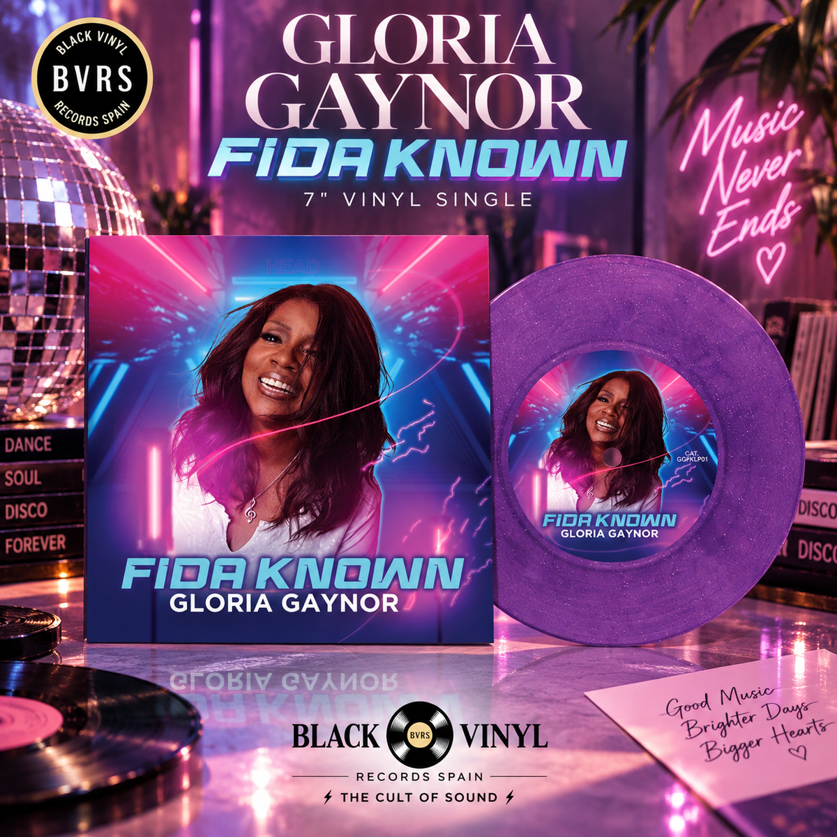Gloria Gaynor – Fida Known / I Will Survive – 7" Purple Coloured Vinyl · Signed Cover · USA