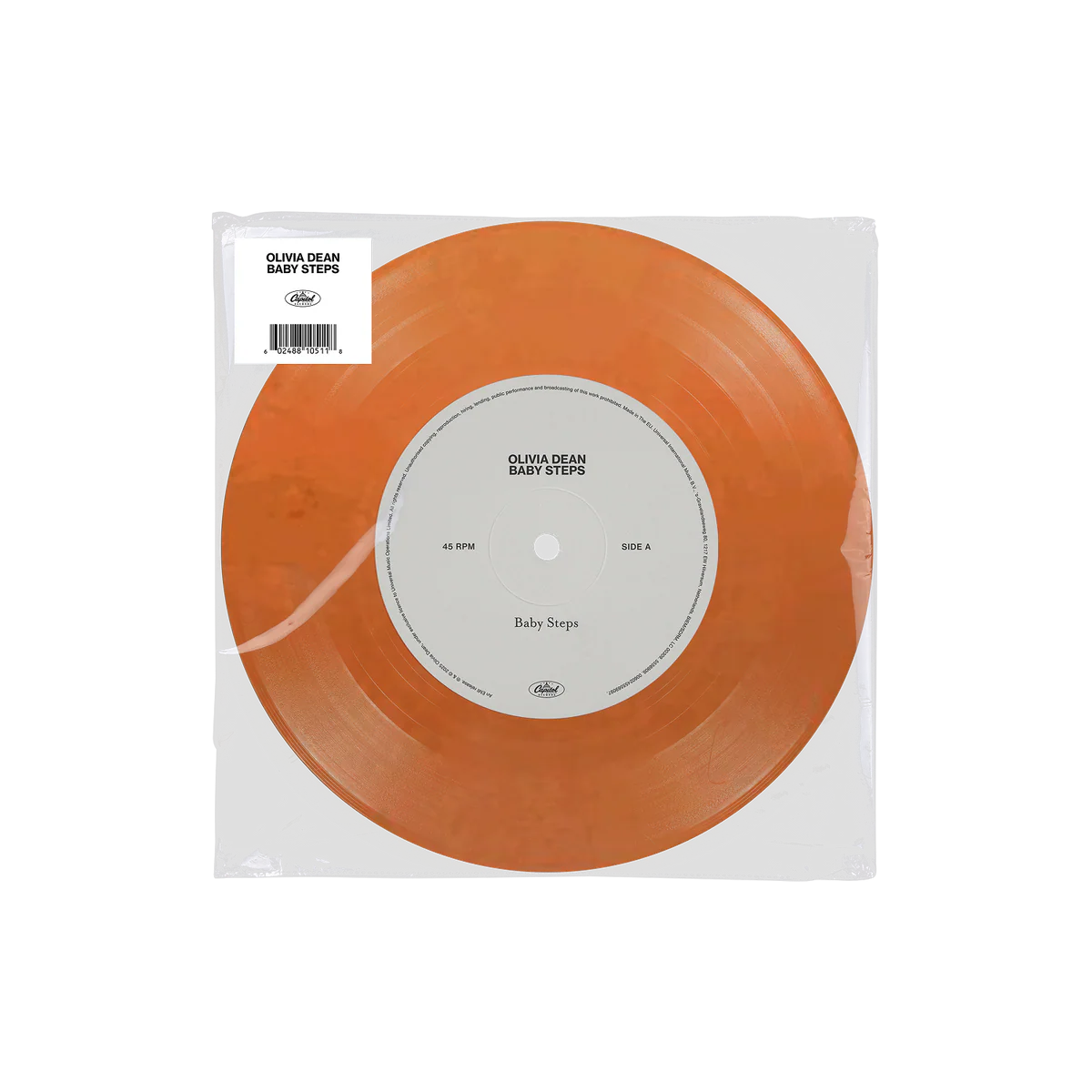 OLIVIA DEAN - Baby Steps 7" Single - Orange Vinyl UK - Black Vinyl Records Spain