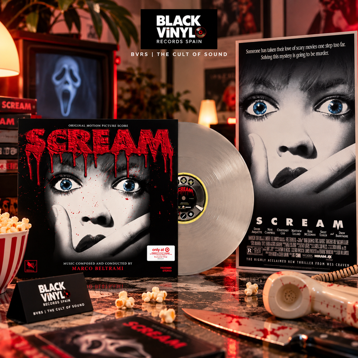 Marco Beltrami - Scream Original Motion Picture Score - 30th Anniversary Target Exclusive Knife’s Edge Silver Vinyl Edition