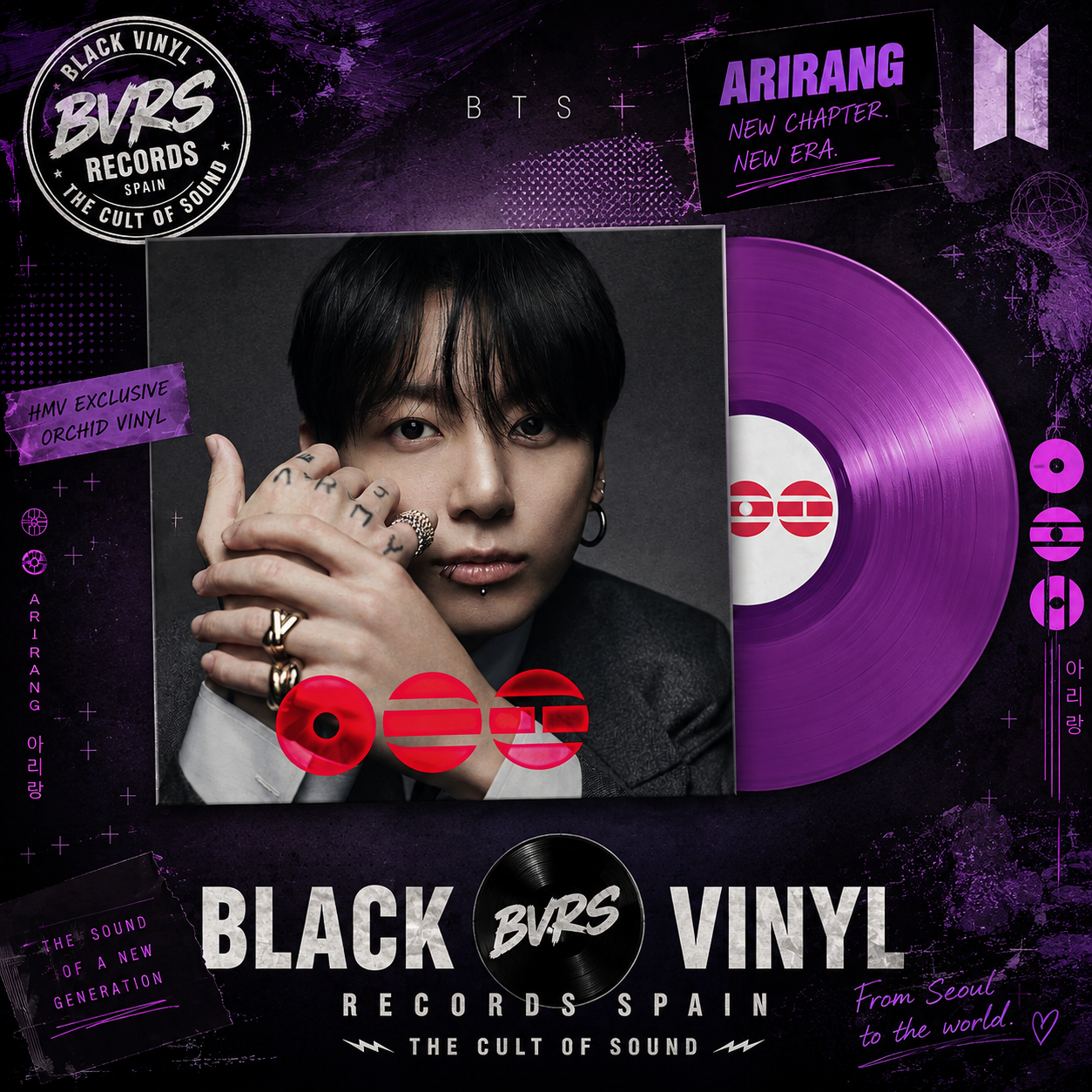 BTS 5th Album 'ARIRANG' (JUNG KOOK Member Ver.) hmv Exclusive Orchid Vinyl