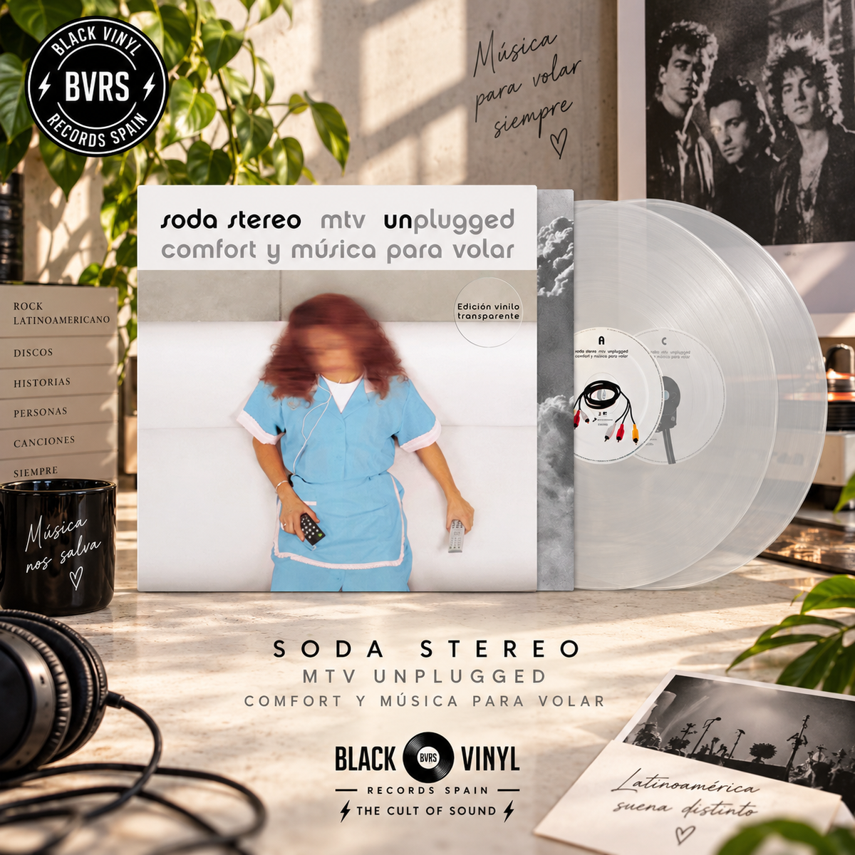 Soda Stereo – MTV Unplugged: Comfort y Música Para Volar | 2LP Transparent Vinyl