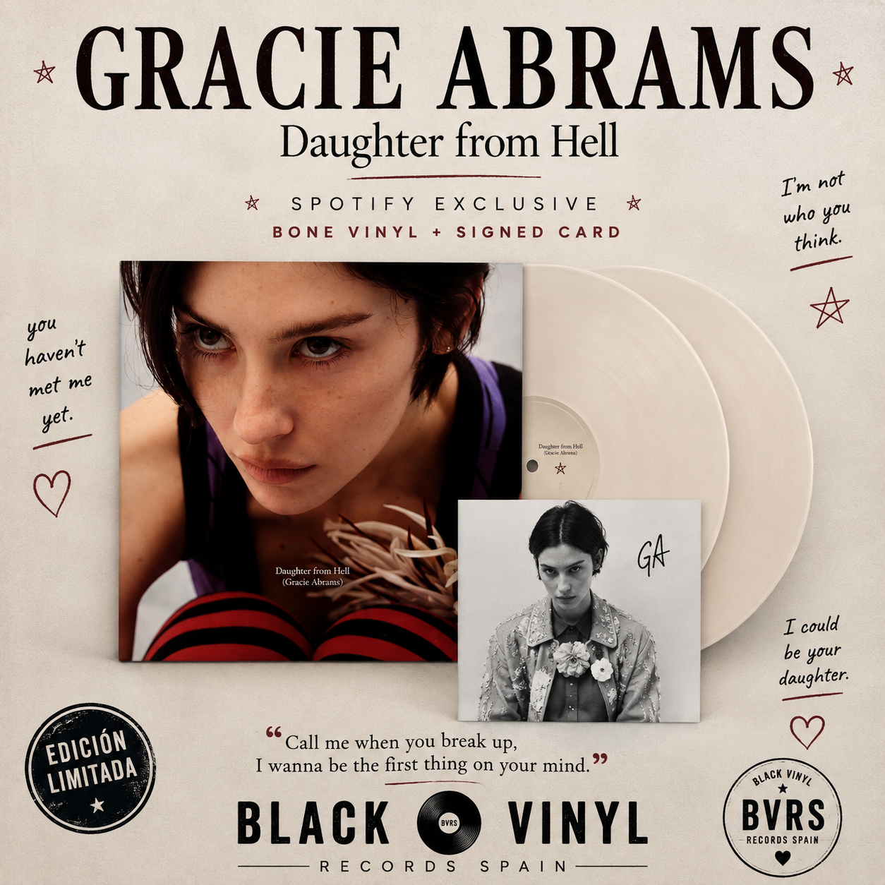 Gracie Abrams - Daughter from Hell (Spotify Exclusive Bone Vinyl) + Signed Card