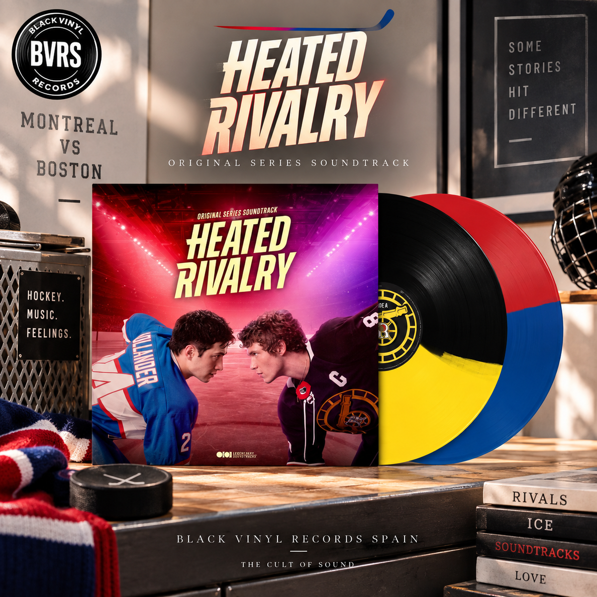Heated Rivalry (Original Series Soundtrack) – Montreal vs Boston Edition – Blue/Red & Black/Yellow 2LP