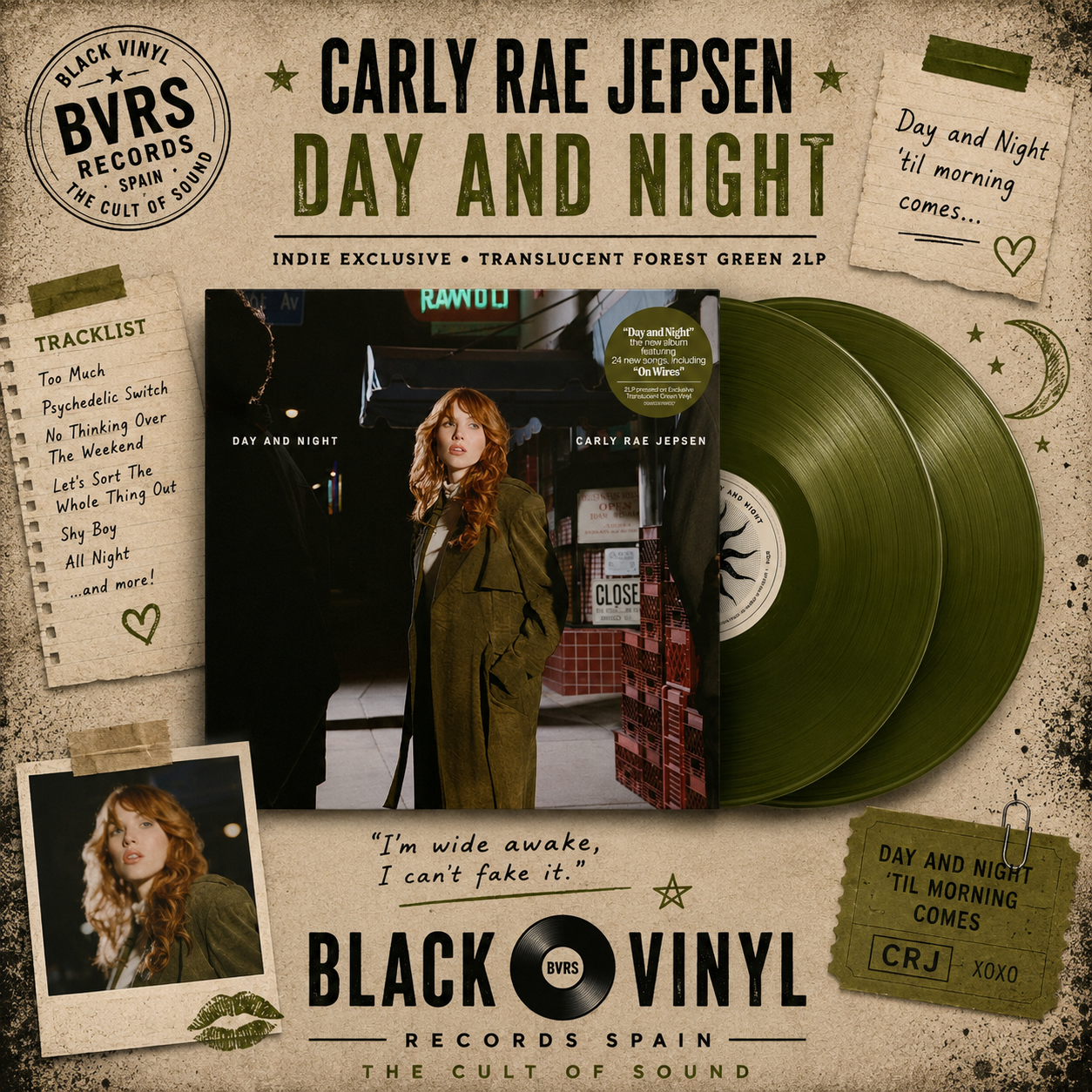Carly Rae Jepsen: Day And Night (Indie Translucent Forest Green Vinyl) 2LP
