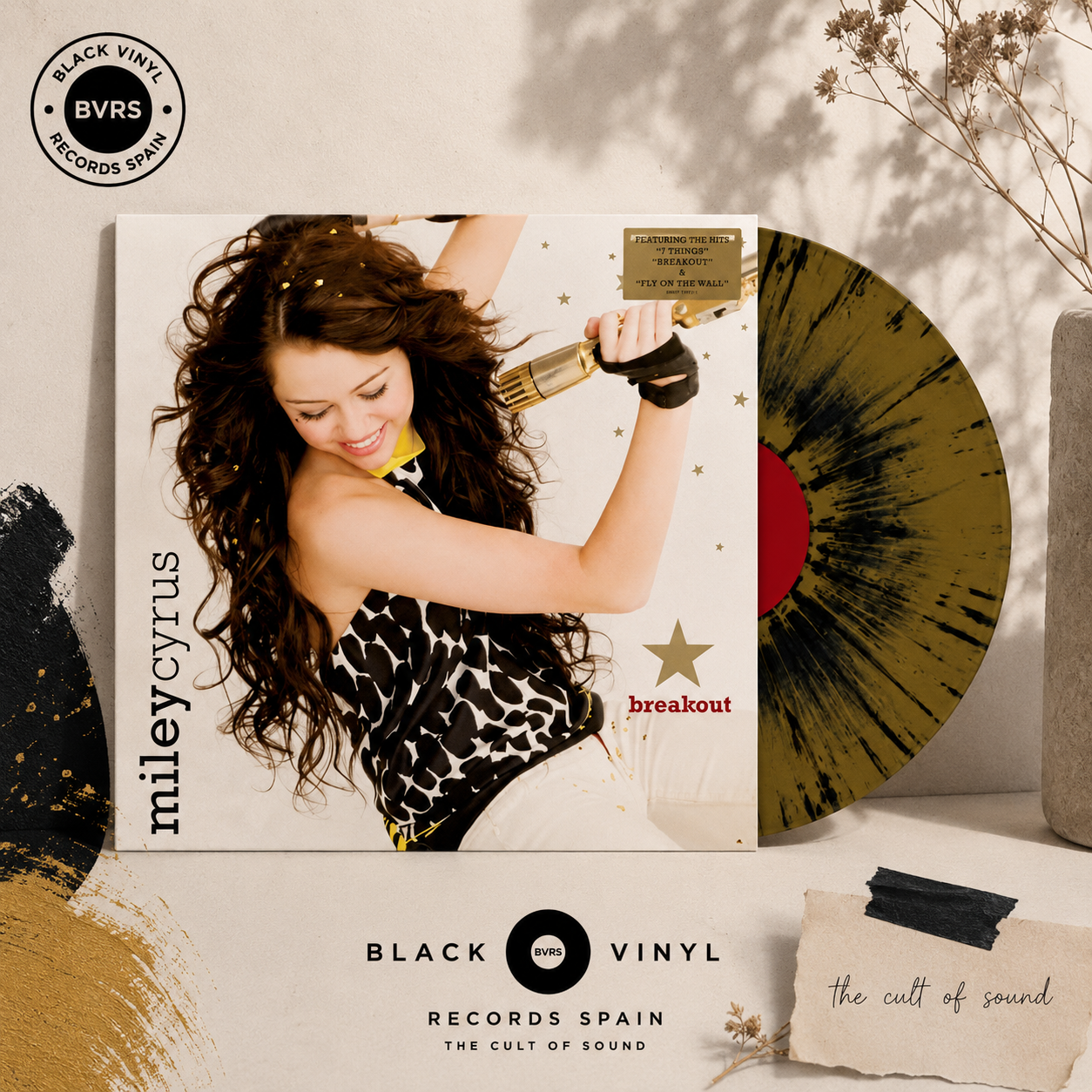 Miley Cyrus – Breakout | Limited Edition Black Splattered Gold Vinyl LP