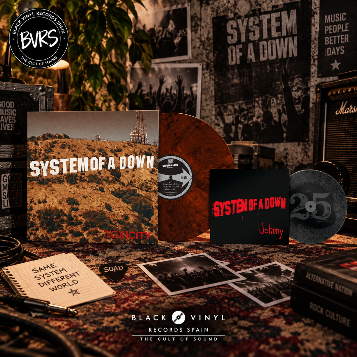 System of a Down - Toxicity - 25th Anniversary Indie Exclusive Burgundy Shadow Vinyl LP + 7"