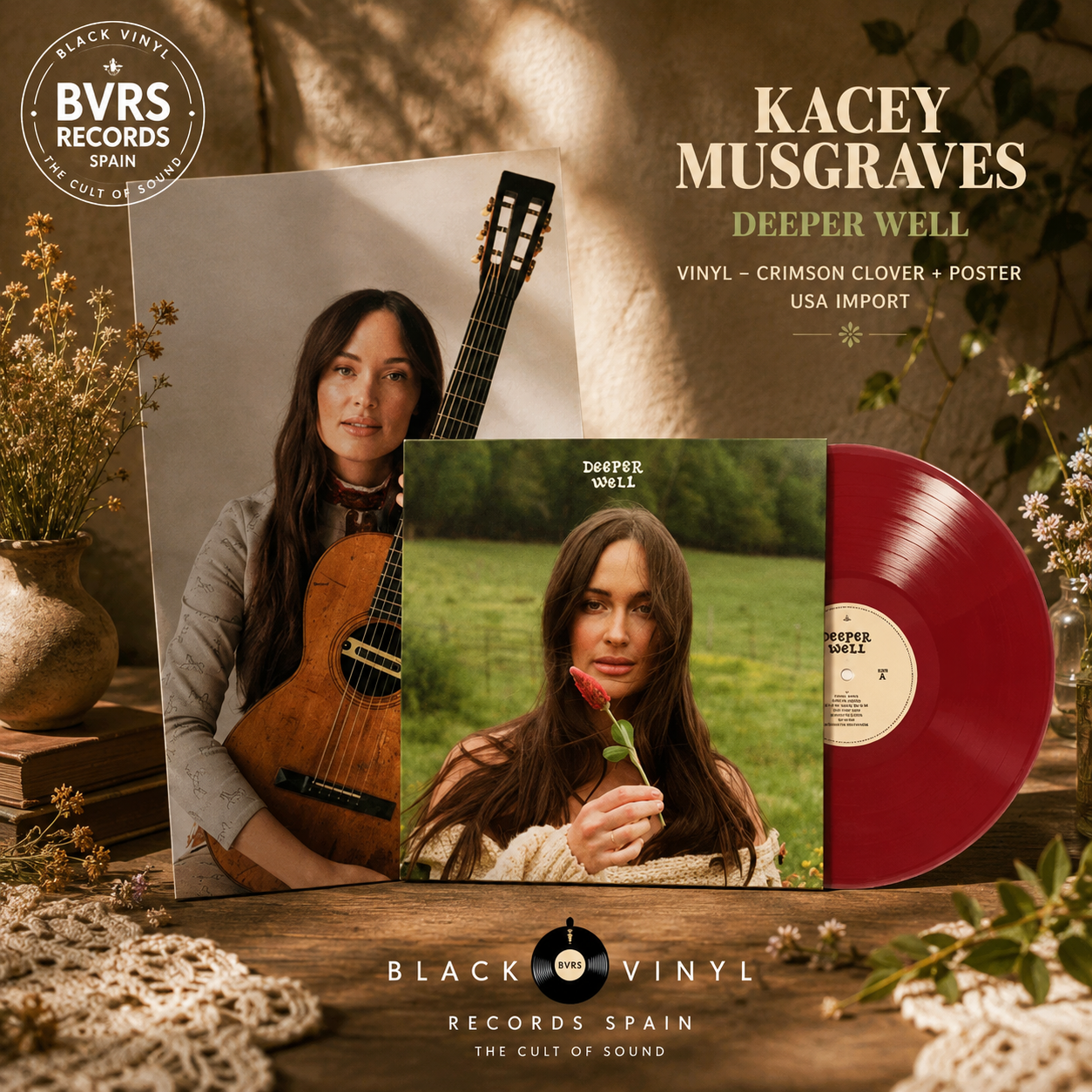 KACEY MUSGRAVES - Deeper Well (Vinyl-Crimson Clover + Poster) USA IMPORT