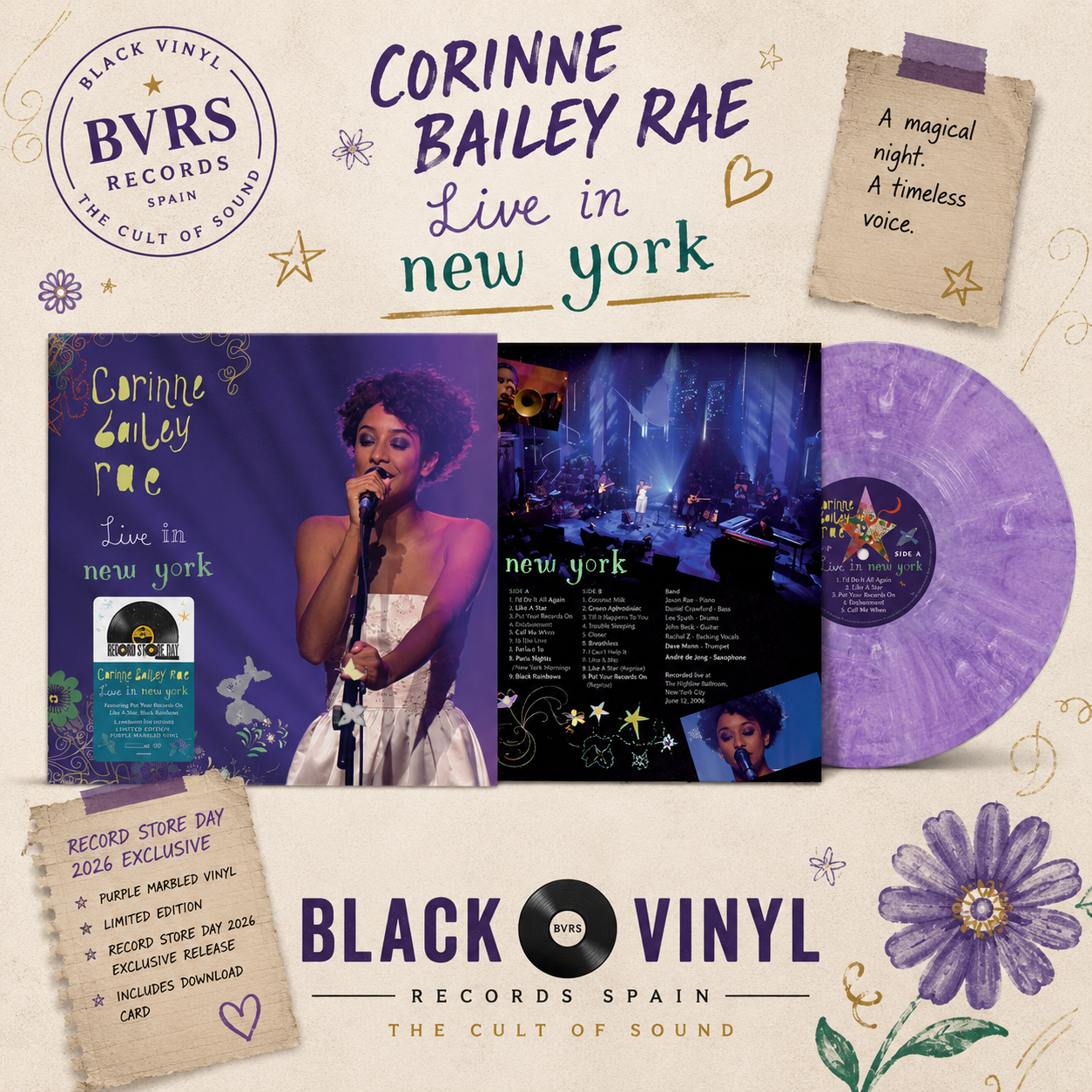 Corinne Bailey Rae - Live In New York RSD 2026 Purple Marbled Vinyl edition