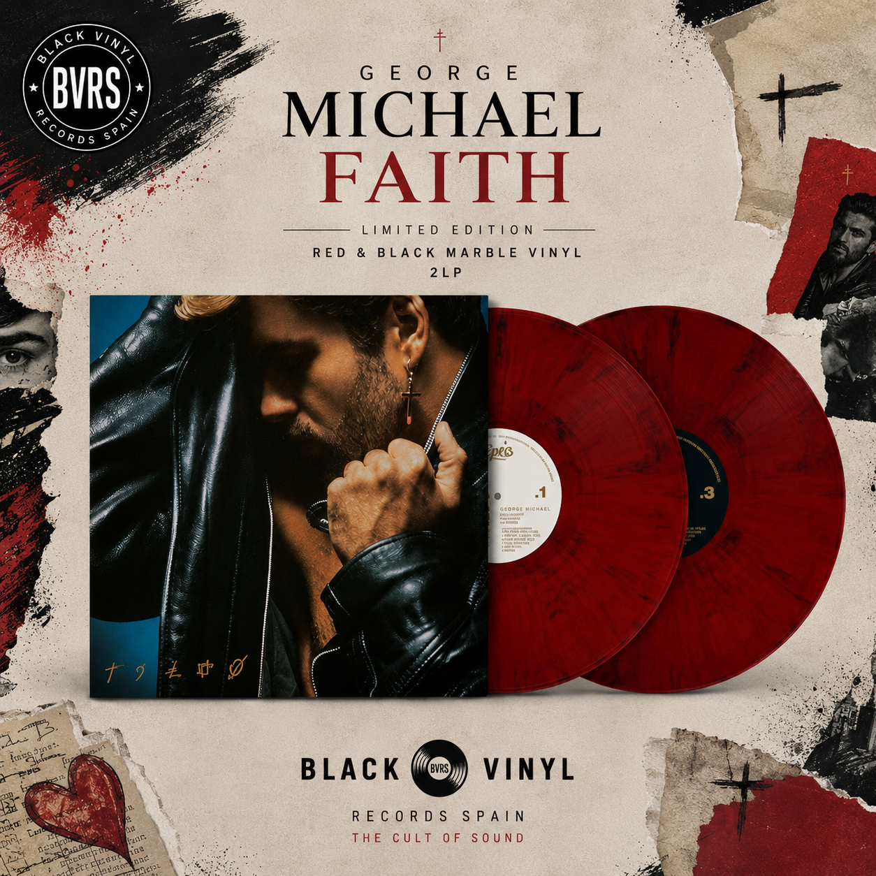 George Michael - Faith: Limited Red And Black Marble Vinyl 2LP