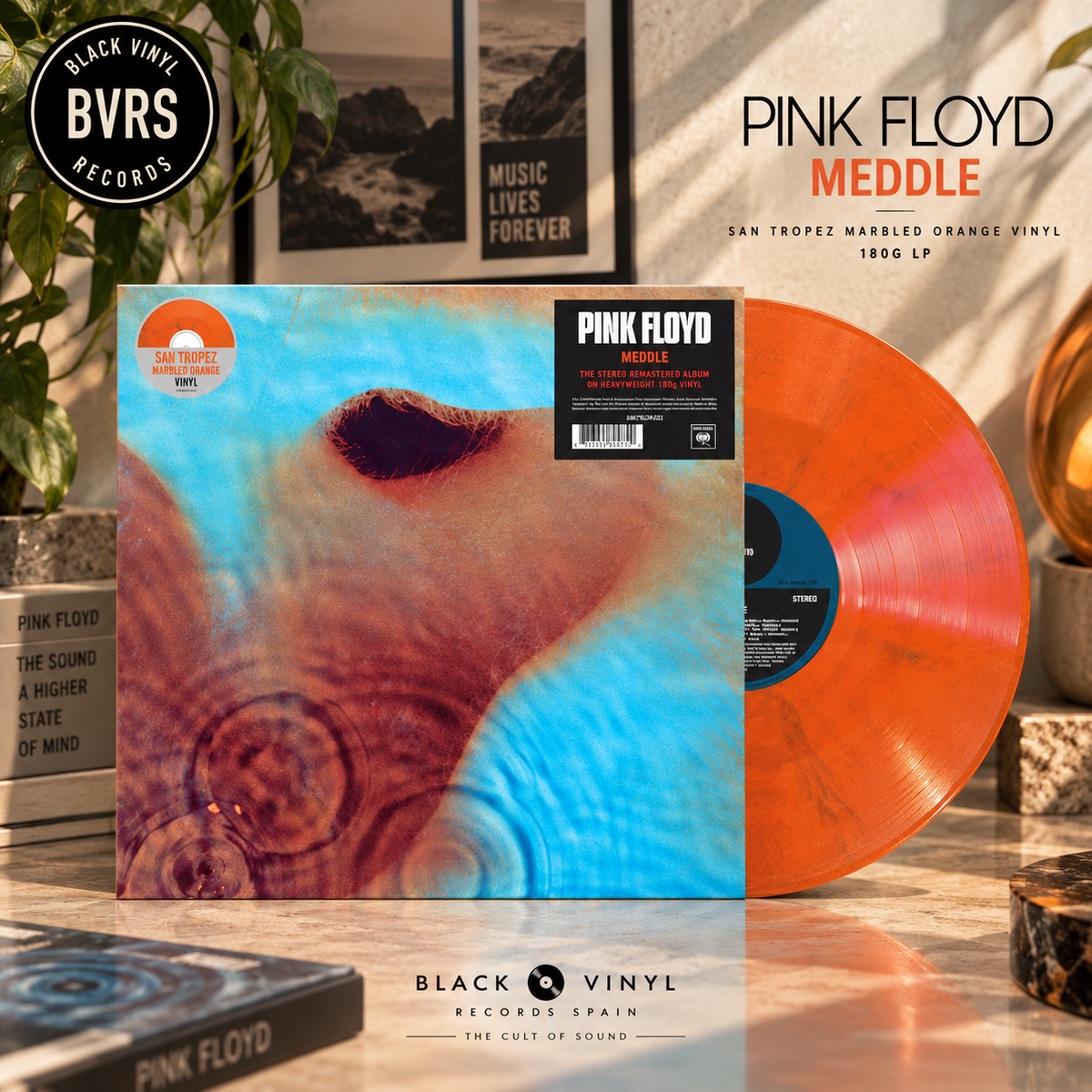 Pink Floyd - Meddle - San Tropez Marbled Orange Vinyl 180g LP