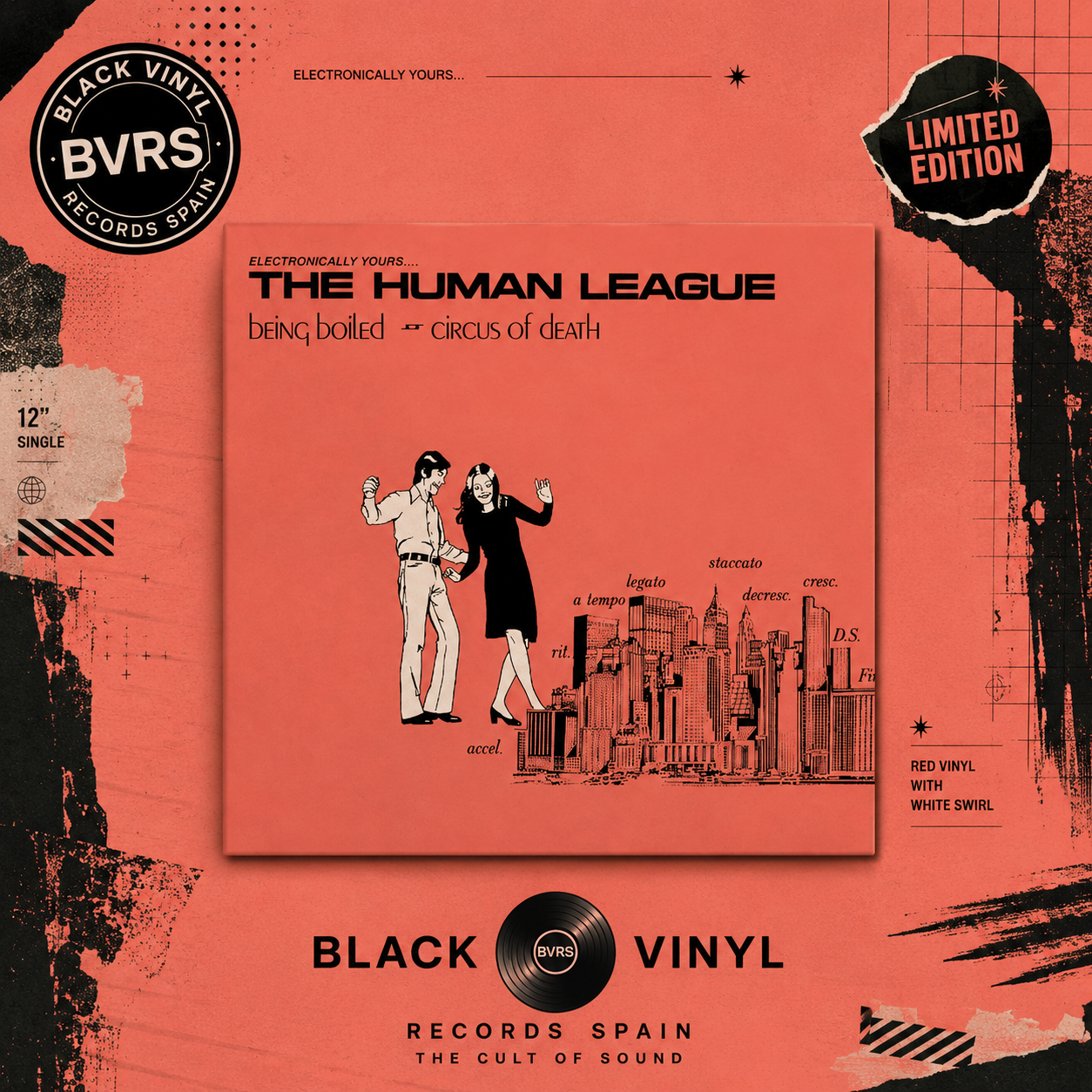 The Human League - Being Boiled (Ltd Red w White Swirl 12" Single)