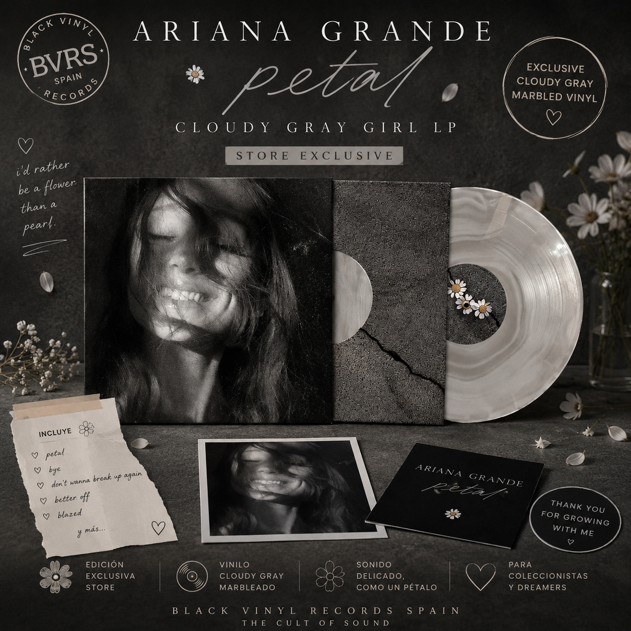 Ariana Grande - Petal cloudy gray girl lp (store exclusive)