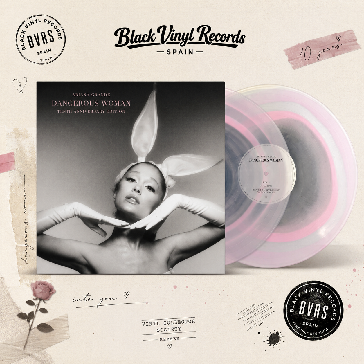 Ariana Grande - Dangerous Woman (10th Anniversary 2LP Pink & Black Vinyl)