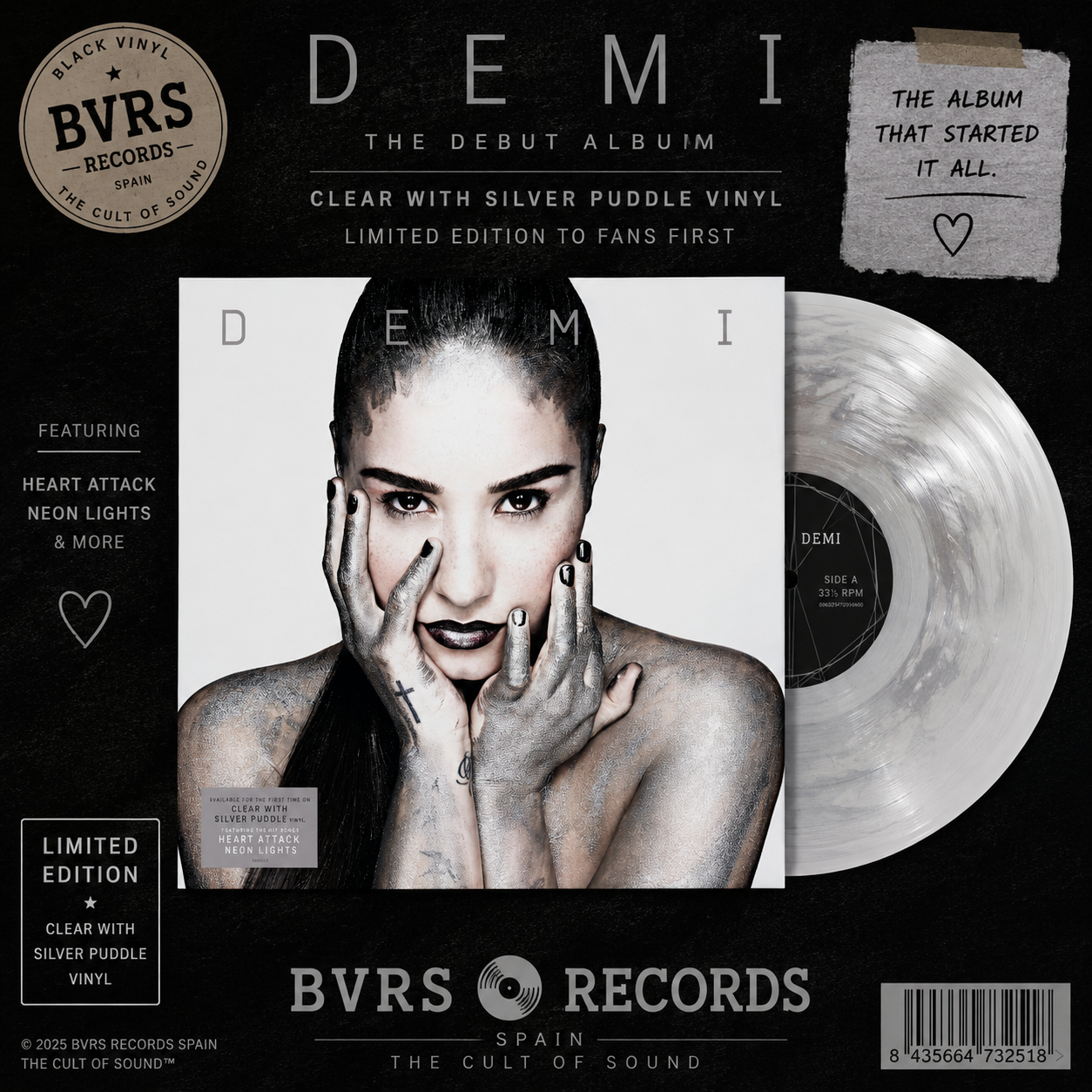 Demi Lovato - Demi LP (Clear with Silver Puddle Vinyl) USA