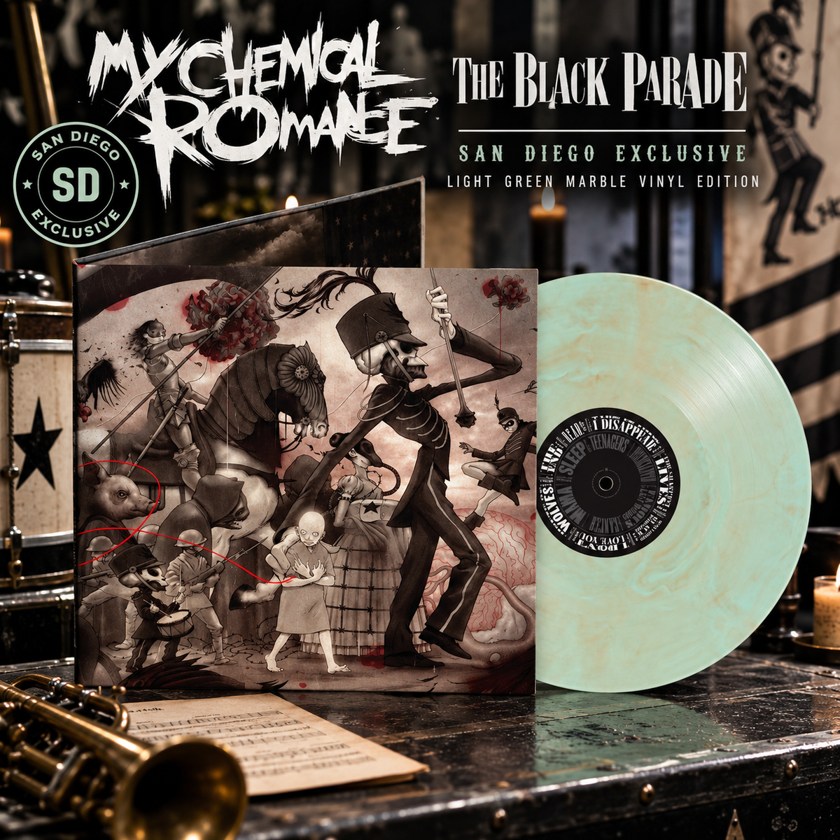My Chemical Romance - The Black Parade - San Diego Exclusive Light Green Marble Vinyl Edition