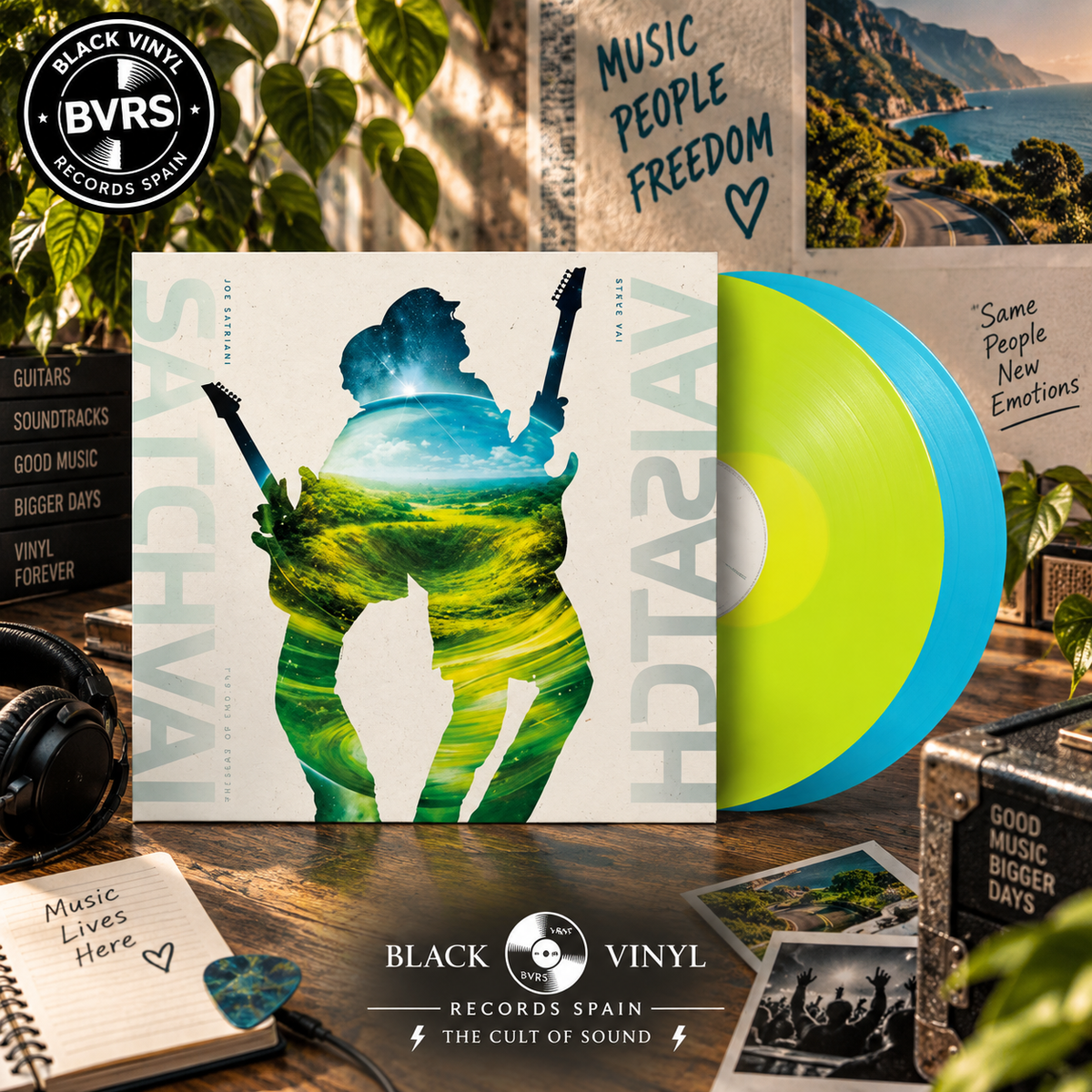SatchVai (Joe Satriani & Steve Vai): The Sea Of Emotion (180g) (Limited Edition) (Transparent Neon Yellow & Transparent Turquoise Vinyl) (2LP)