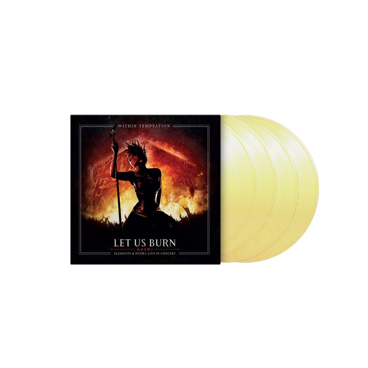 Within Temptation Let Us Burn: Elements & Hydra Live in Concert (180g) (Limited Numbered Edition) (White & Yellow Marbled Vinyl) 4lp