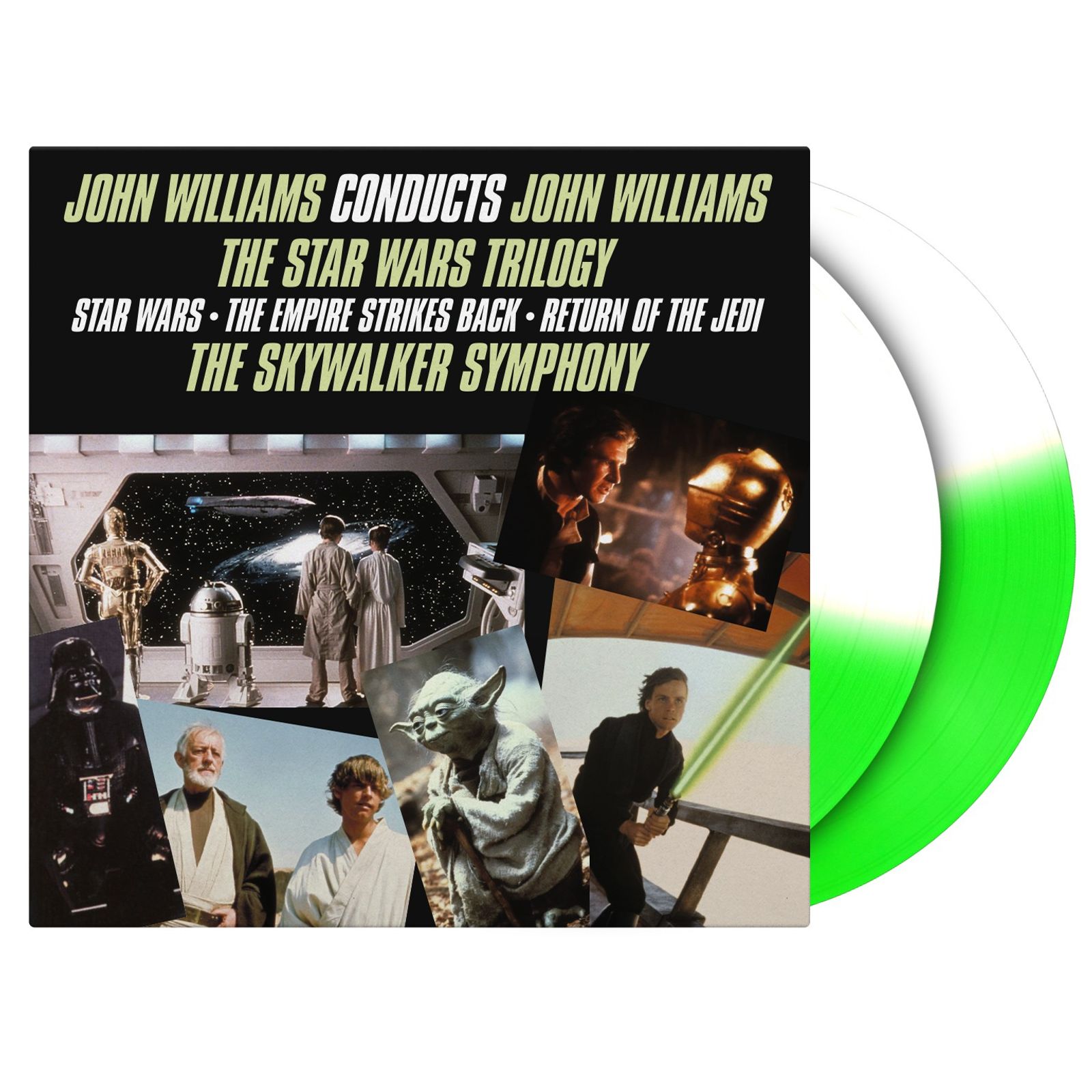 John Williams Conducts John Williams - The Star Wars Saga (May The 4th Be With You Edition) (180g) (Limited Numbered Edition) (Half Green/Half White Vinyl) (45 RPM) - Black Vinyl Records Spain
