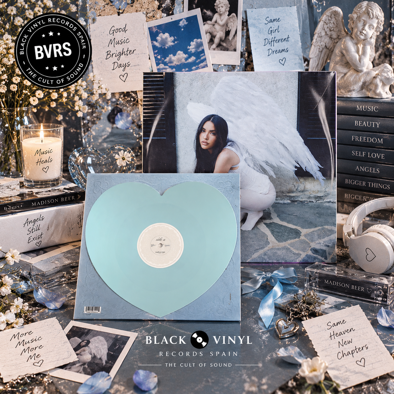 Madison Beer - Bad Enough / Angel Wings (UO Exclusive Heart-Shaped Baby Blue Vinyl) Single LP