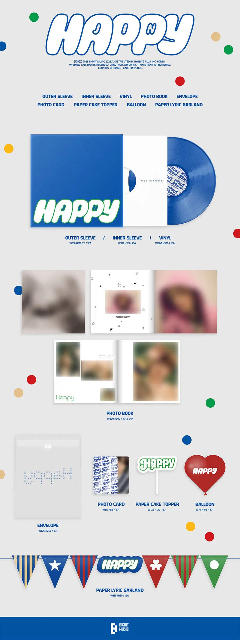 JIN (BTS) - Happy Limited Blue Vinyl edition