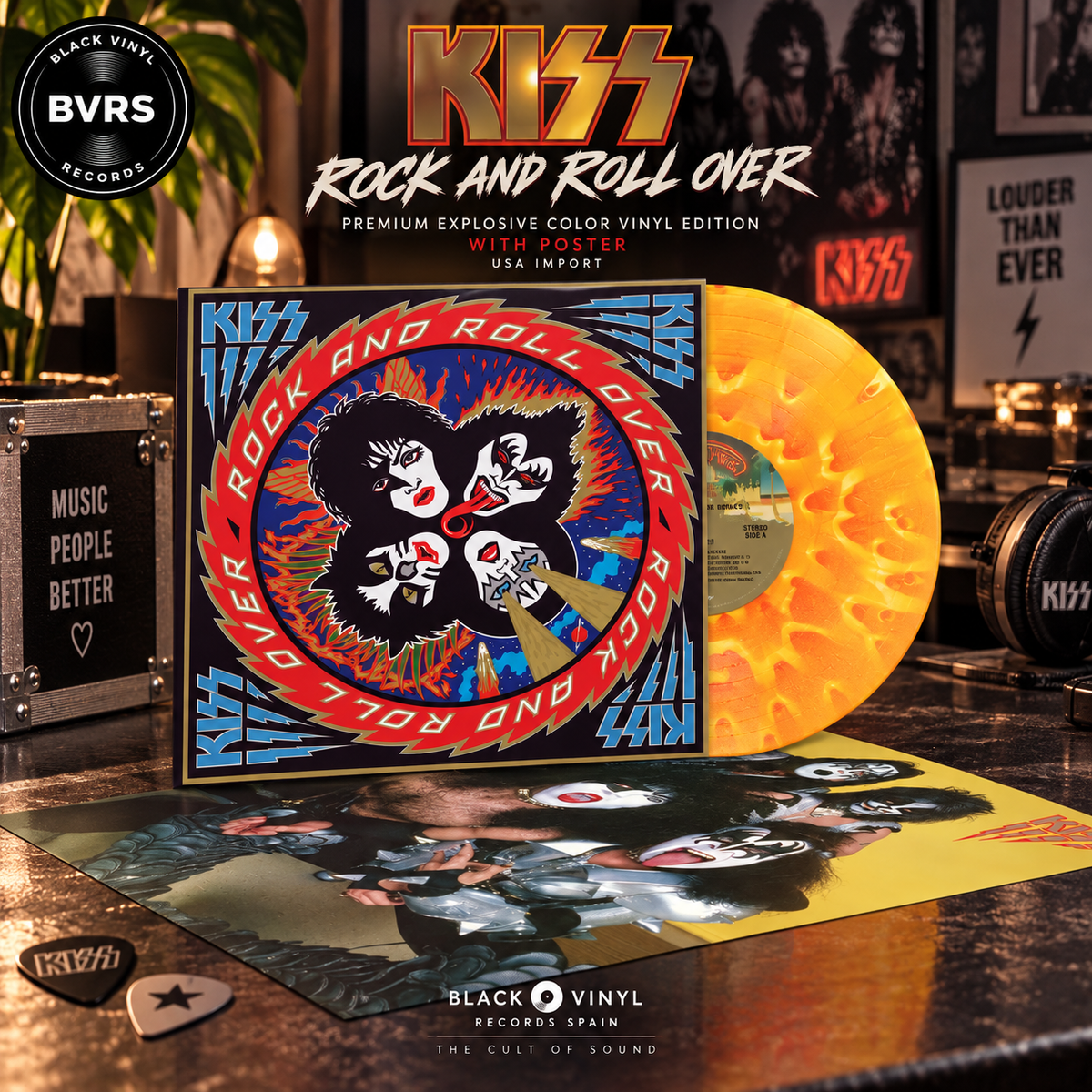 KISS - Rock And Roll Over - Premium Explosive Color Vinyl Edition with Poster USA IMPORT