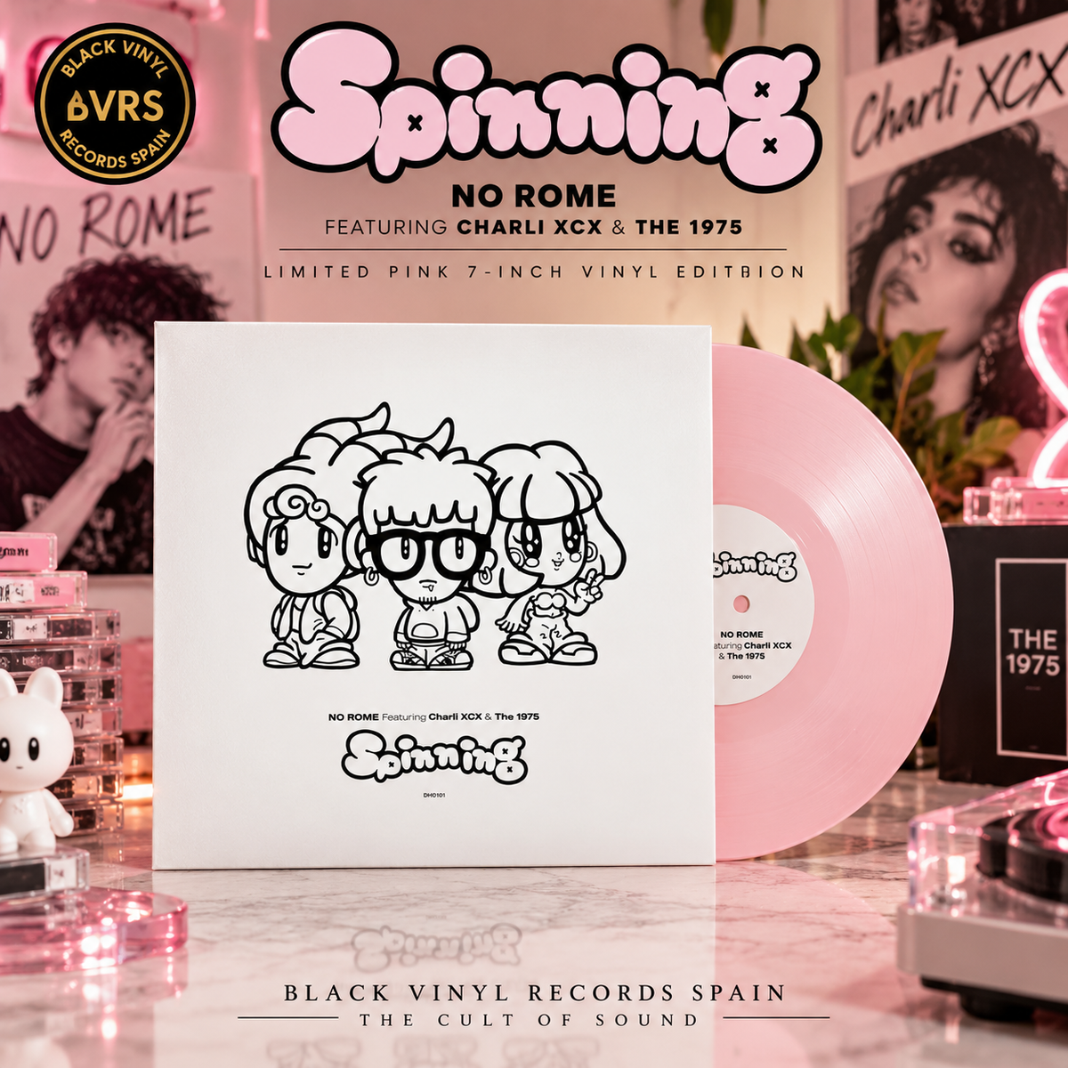 No Rome feat. Charli XCX & The 1975 - Spinning - Limited Pink 7-Inch Vinyl Edition