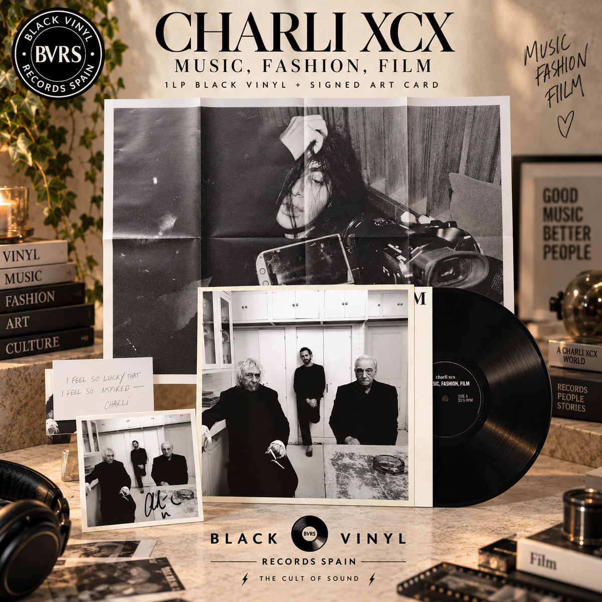 Charli xcx – Music, Fashion, Film – Black Vinyl + Signed Art Card | Edición Firmada