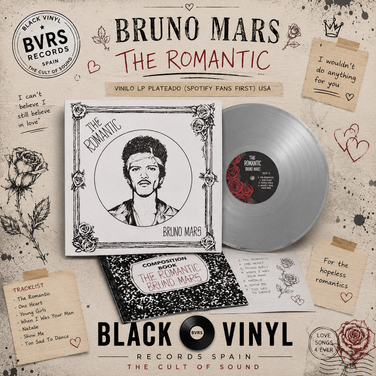 Bruno Mars – The Romantic | Vinilo LP Plateado (Spotify Fans First) USA