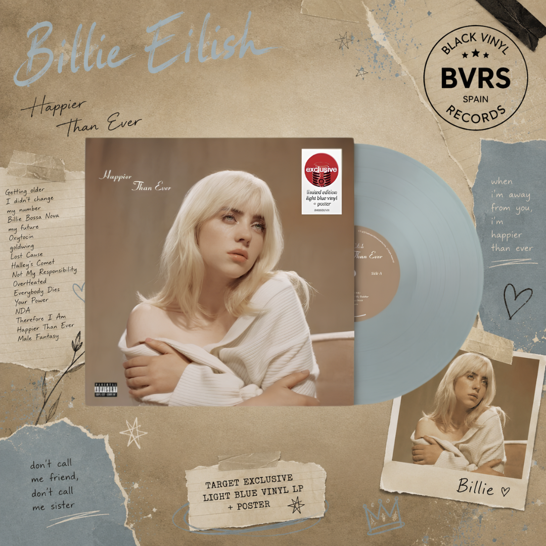 Happier Than Ever - Exclusive Limited Edition Light Blue 2LP (vinilo colorido con póster de arte)