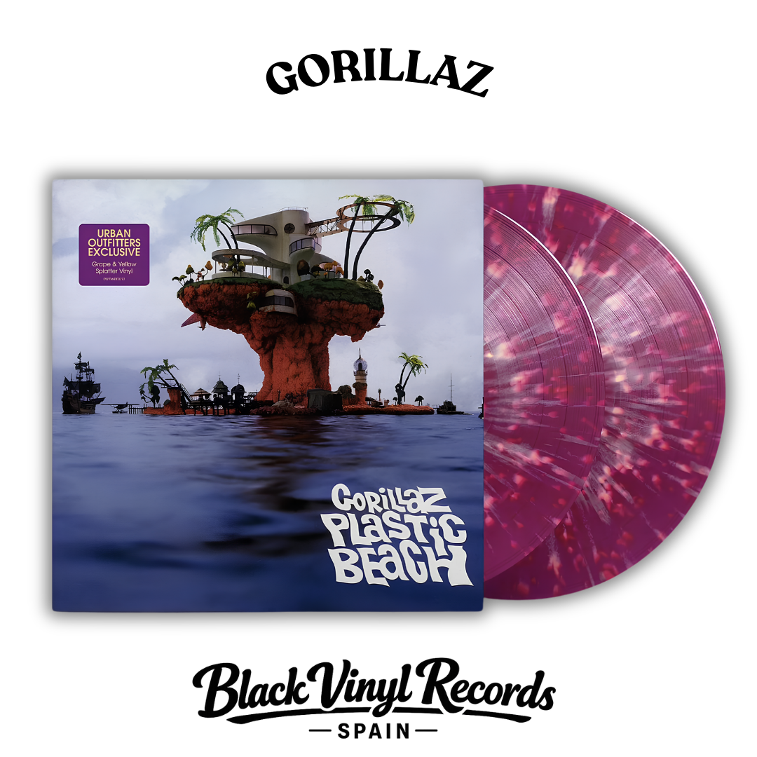 Gorillaz - Plastic Beach (Grape with Yellow Splatter Vinyl) LP Urban Outfitters Exclusive