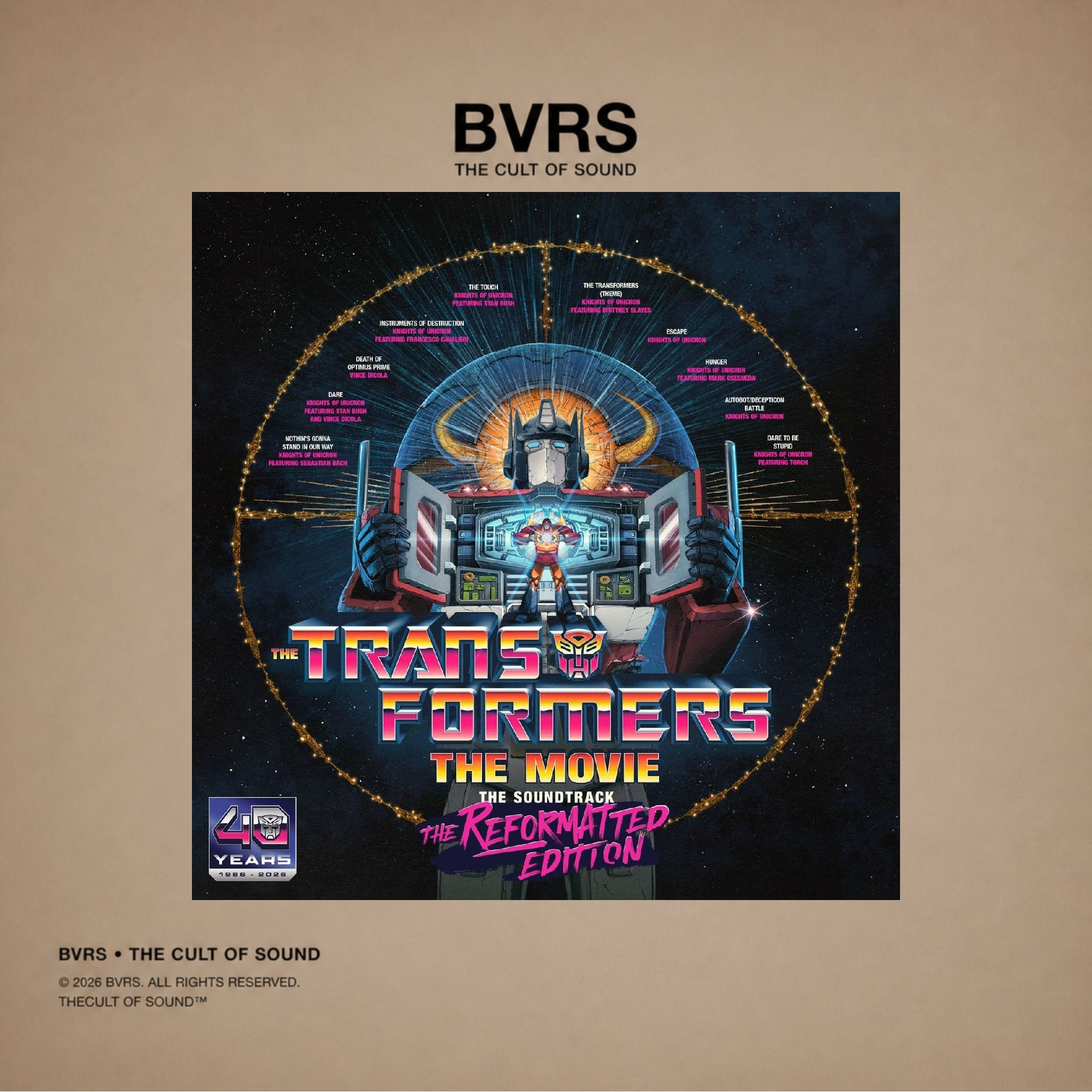 The Transformers – The Movie: The Soundtrack (The Reformatted Edition) (Energon Pink Vinyl) LP