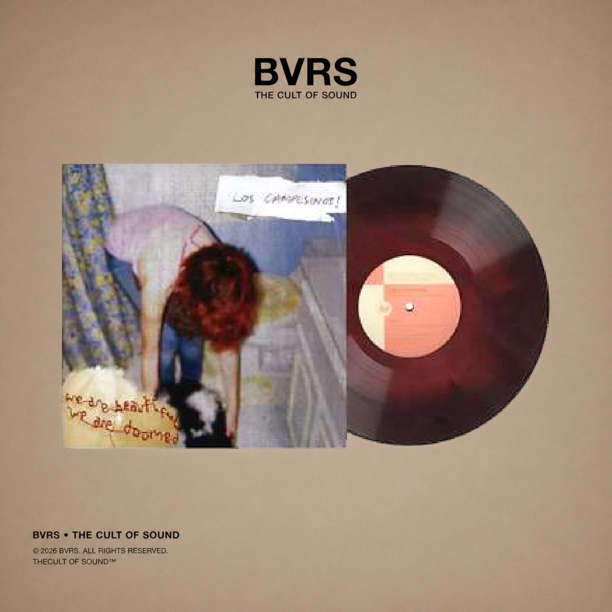 LOS CAMPESINOS - WE ARE BEAUTIFUL, WE ARE DOOMED RED AND BLACK MARBLED VINYL USA VMP