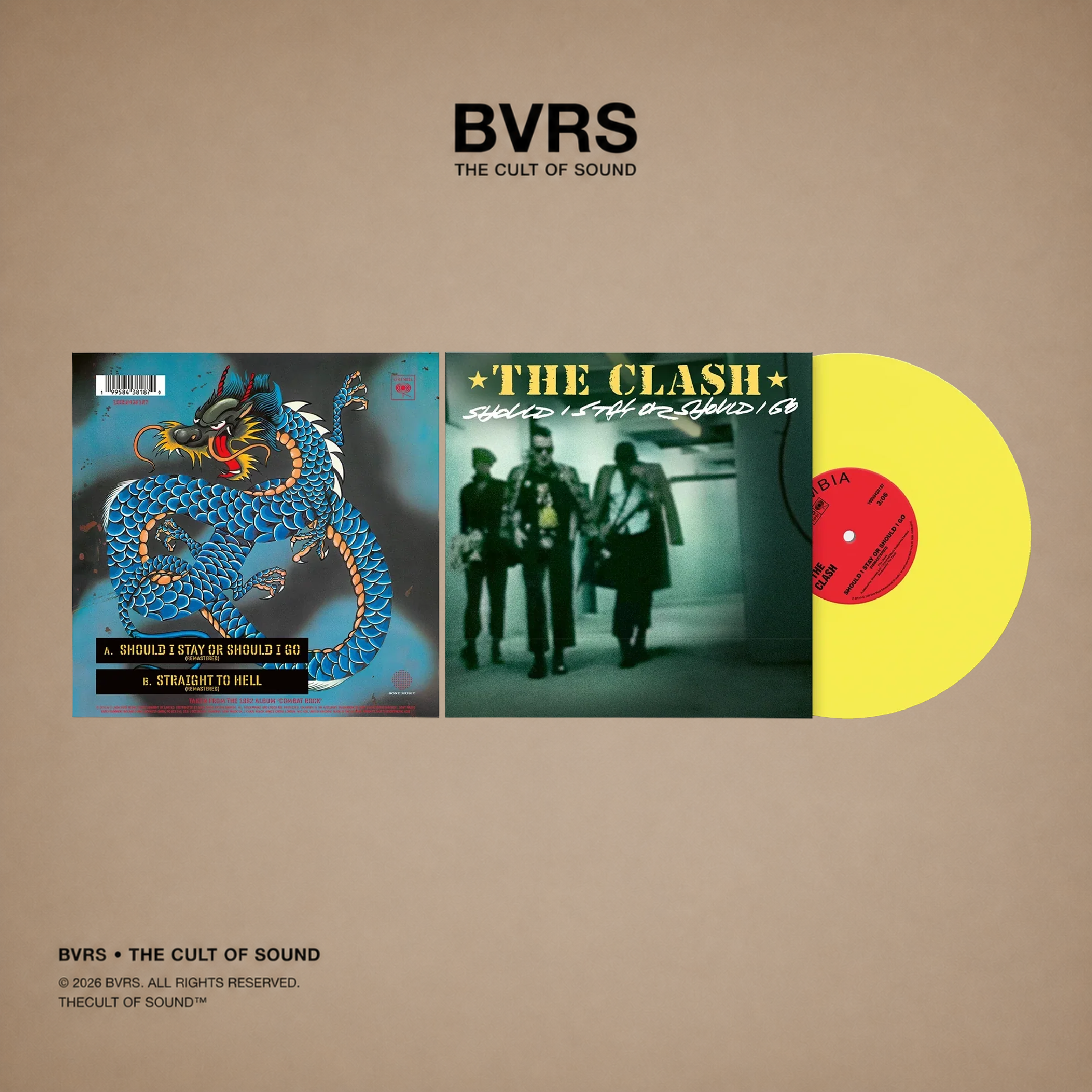The Clash - Should I Stay Or Should I Go (Limited Edition Sunshine Yellow Vinyl) 7" - Black Vinyl Records Spain