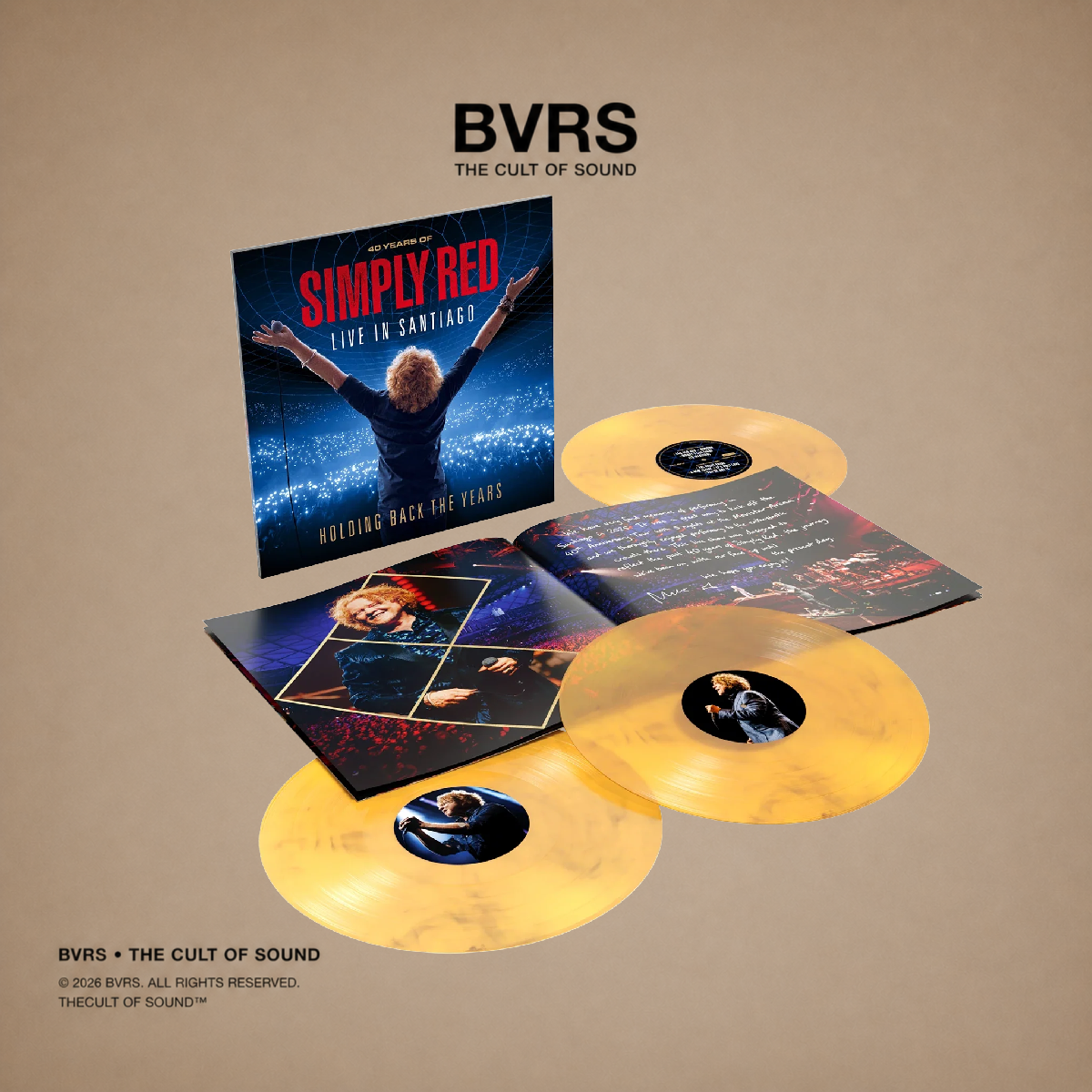 Simply Red – Holding Back The Years: 40 Years Of Simply Red Live In Santiago (3LP 180g Clear Yellow & Black Marbled Vinyl)