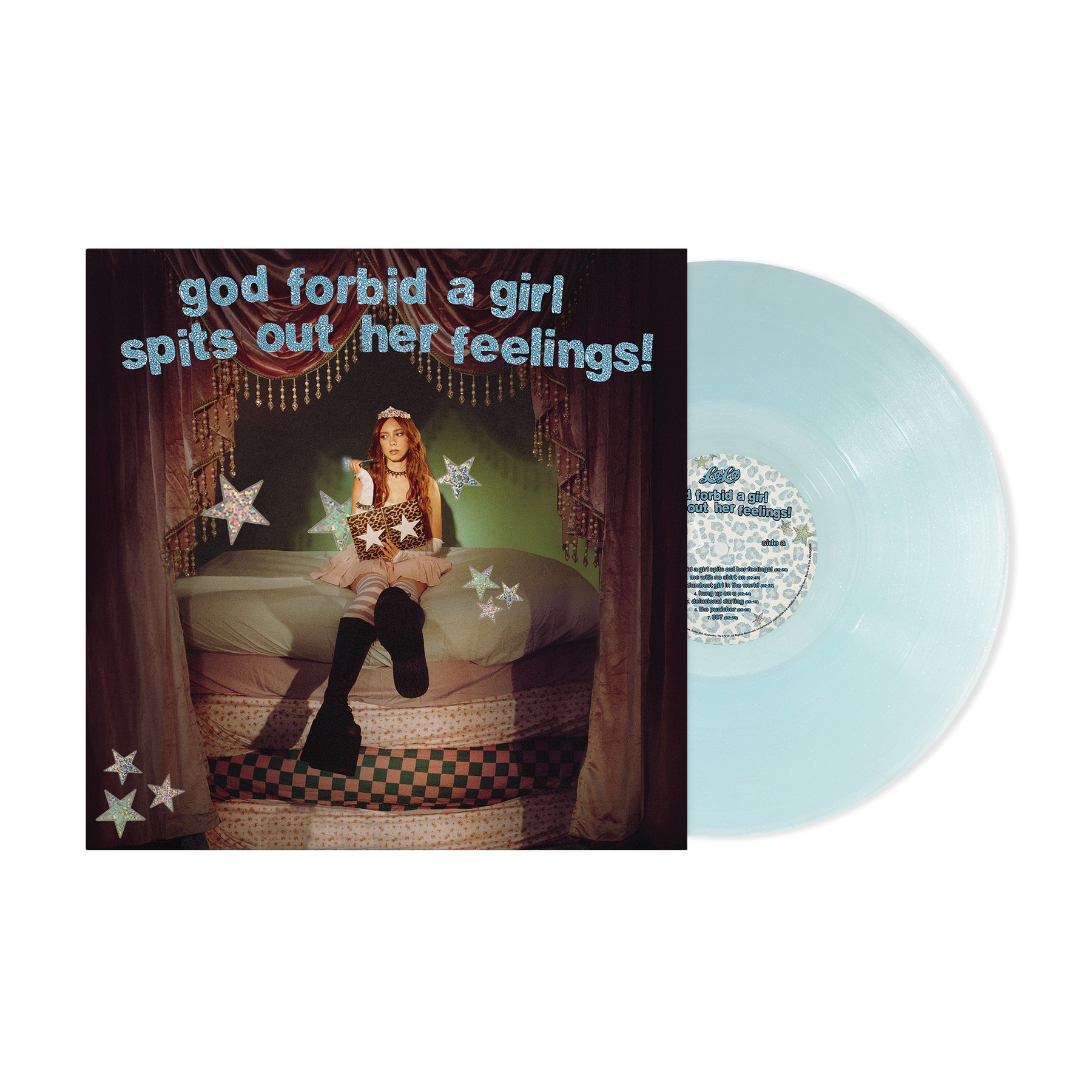LØLØ "god forbid a girl spits out her feelings!" Light Blue Glitter Vinyl (SIGNED) USA - Black Vinyl Records Spain