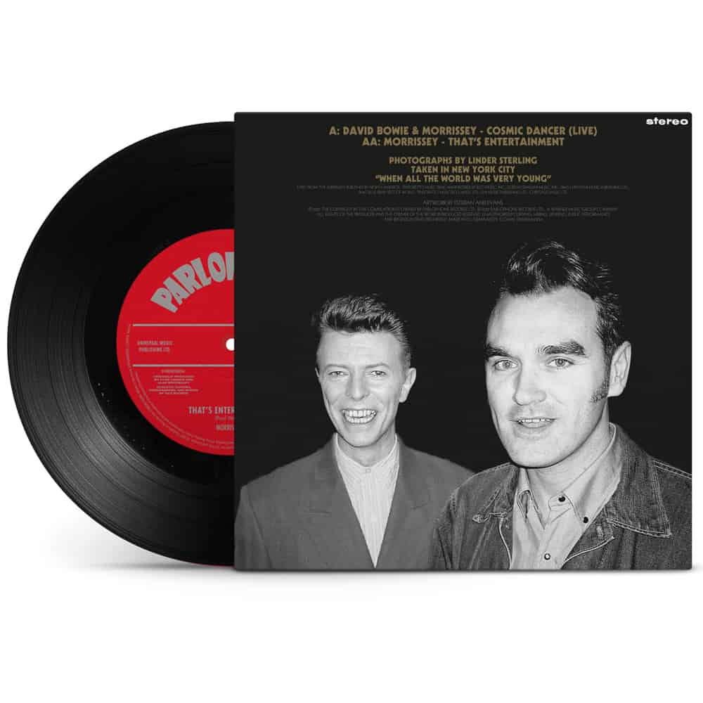 Morrissey & David Bowie Cosmic Dancer 7" - Black Vinyl Records Spain