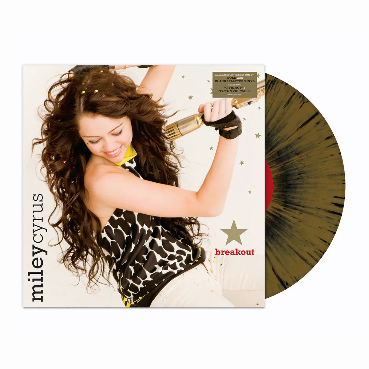 Miley Cyrus “Breakout” Gold & Black Splatter Vinyl LP IMPORT